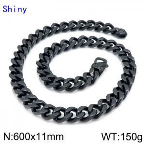 Stainless Steel Black-plating Necklace - KN114242-Z