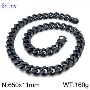 Stainless Steel Black-plating Necklace - KN114243-Z