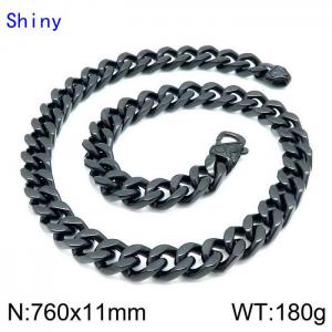 Stainless Steel Black-plating Necklace - KN114245-Z