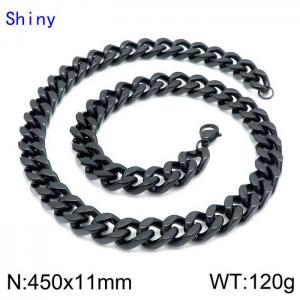 Stainless Steel Black-plating Necklace - KN114253-Z
