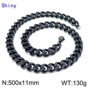 Stainless Steel Black-plating Necklace - KN114254-Z