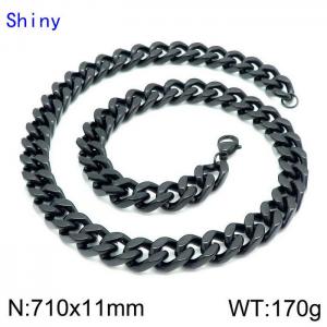 Stainless Steel Black-plating Necklace - KN114258-Z