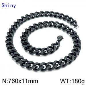 Stainless Steel Black-plating Necklace - KN114259-Z