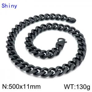 Stainless Steel Black-plating Necklace - KN114275-Z