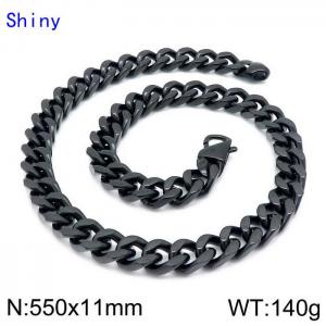 Stainless Steel Black-plating Necklace - KN114276-Z