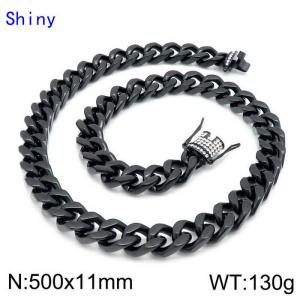 Stainless Steel Black-plating Necklace - KN114296-Z
