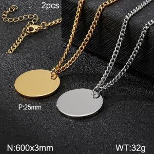 SS Gold-Plating Necklace - KN114532-Z