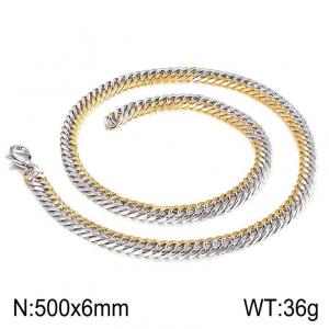 SS Gold-Plating Necklace - KN114907-Z