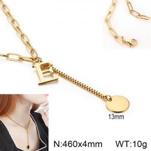 SS Gold-Plating Necklace - KN114957-Z