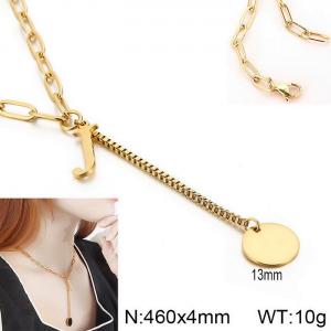 SS Gold-Plating Necklace - KN114962-Z