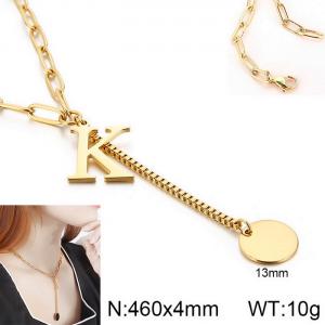 SS Gold-Plating Necklace - KN114963-Z