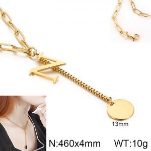SS Gold-Plating Necklace - KN114966-Z