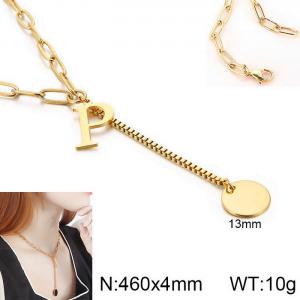 SS Gold-Plating Necklace - KN114968-Z