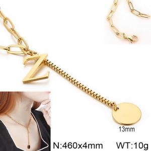 SS Gold-Plating Necklace - KN114978-Z