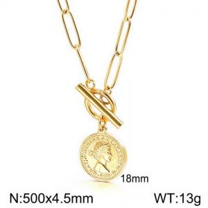 SS Gold-Plating Necklace - KN115142-Z