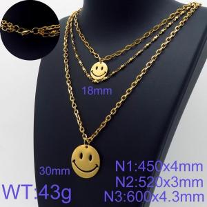 SS Gold-Plating Necklace - KN115327-Z