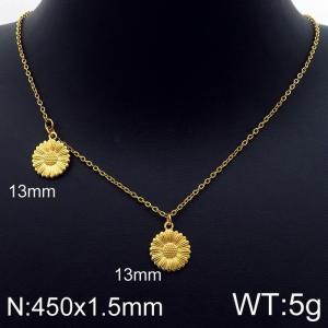 SS Gold-Plating Necklace - KN115335-Z