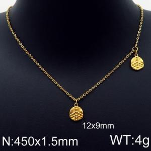 SS Gold-Plating Necklace - KN115338-Z