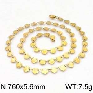 SS Gold-Plating Necklace - KN115357-Z