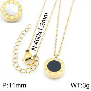 SS Gold-Plating Necklace - KN115884-K