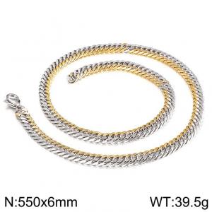 SS Gold-Plating Necklace - KN115935-Z