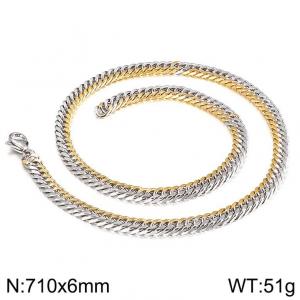 SS Gold-Plating Necklace - KN115938-Z