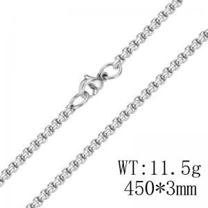 Steel colored stainless steel square pearl chain, fashionable pearl necklace, collarbone chain - KN116824-ZC