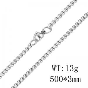 Steel colored stainless steel square pearl chain, fashionable pearl necklace, collarbone chain - KN116825-ZC
