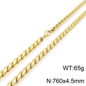 SS Gold-Plating Necklace - KN116916-Z