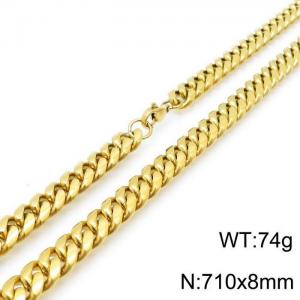 SS Gold-Plating Necklace - KN116943-Z
