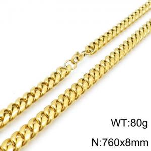 SS Gold-Plating Necklace - KN116944-Z