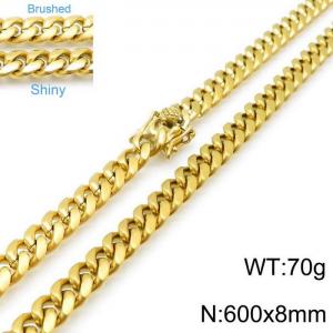 SS Gold-Plating Necklace - KN116962-Z