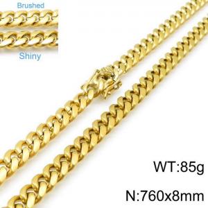 SS Gold-Plating Necklace - KN116965-Z