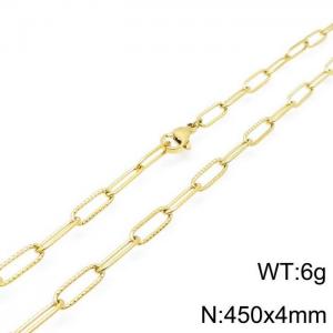 SS Gold-Plating Necklace - KN117001-Z