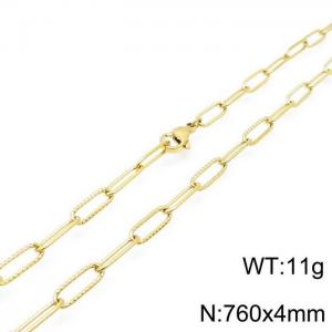 SS Gold-Plating Necklace - KN117007-Z