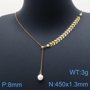 SS Gold-Plating Necklace - KN117120-JM