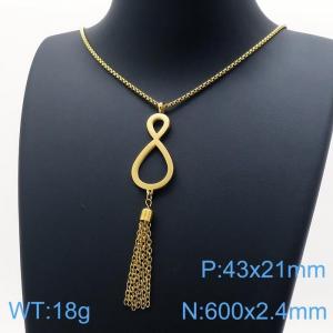 SS Gold-Plating Necklace - KN117123-JW