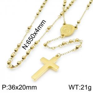 Stainless Steel Rosary Necklace - KN117502-Z
