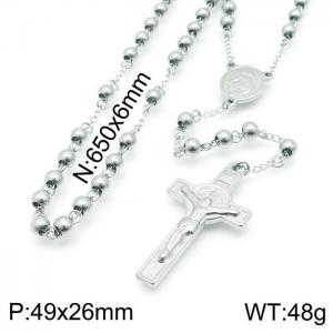 Stainless Steel Rosary Necklace - KN117690-Z
