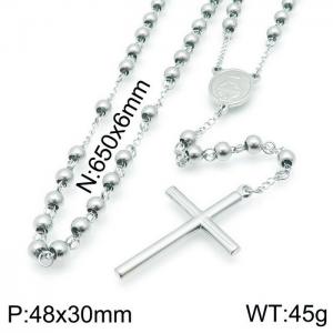 Stainless Steel Rosary Necklace - KN117691-Z