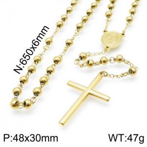 Stainless Steel Rosary Necklace - KN117701-Z