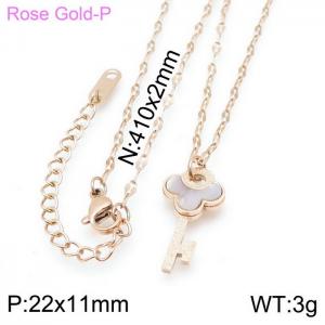 SS Rose Gold-Plating Necklace - KN117722-K