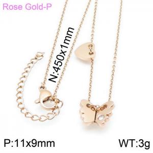 SS Rose Gold-Plating Necklace - KN117726-K