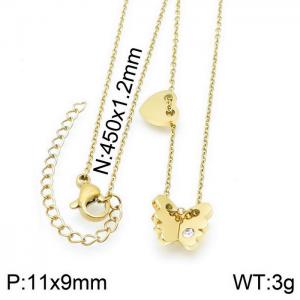 SS Gold-Plating Necklace - KN117728-K