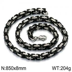 Stainless Steel Black-plating Necklace - KN117830-Z