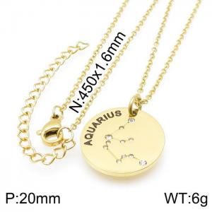 SS Gold-Plating Necklace - KN118004-GC