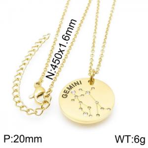 SS Gold-Plating Necklace - KN118007-GC