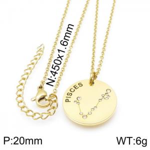 SS Gold-Plating Necklace - KN118010-GC