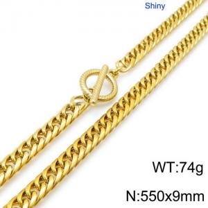 SS Gold-Plating Necklace - KN118101-Z