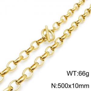 SS Gold-Plating Necklace - KN118106-Z
